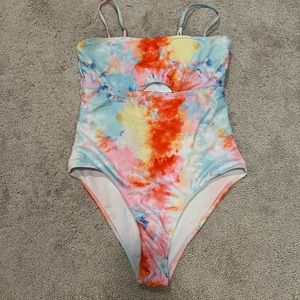 Tie-dye one-piece swimsuit